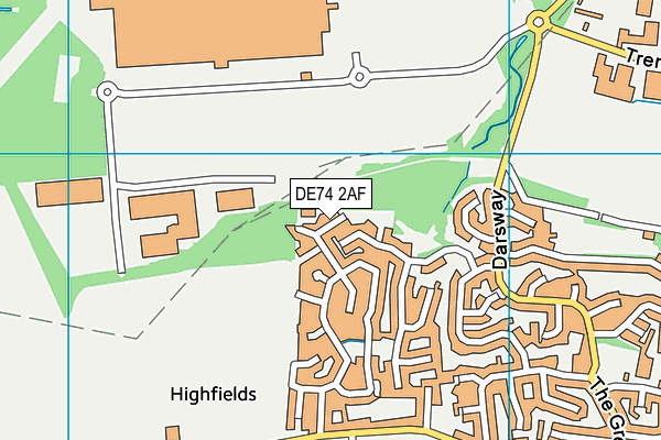 DE74 2AF map - OS VectorMap District (Ordnance Survey)
