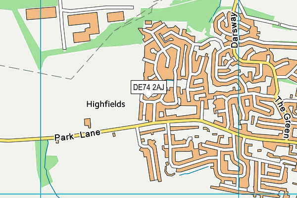 DE74 2AJ map - OS VectorMap District (Ordnance Survey)