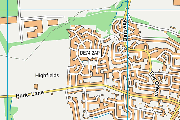 DE74 2AP map - OS VectorMap District (Ordnance Survey)