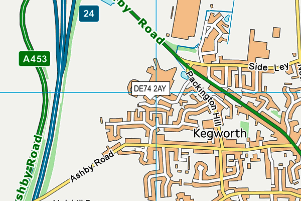 DE74 2AY map - OS VectorMap District (Ordnance Survey)