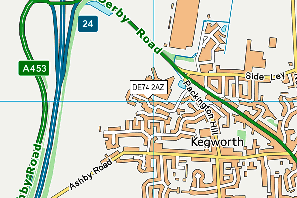DE74 2AZ map - OS VectorMap District (Ordnance Survey)
