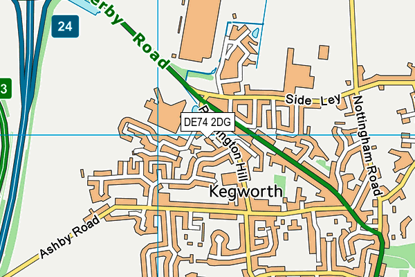 DE74 2DG map - OS VectorMap District (Ordnance Survey)