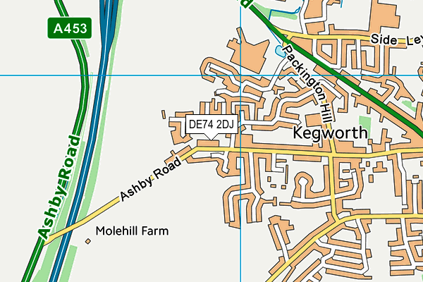 DE74 2DJ map - OS VectorMap District (Ordnance Survey)