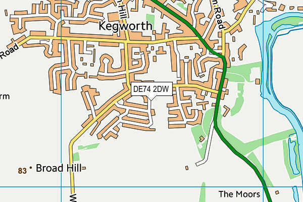 DE74 2DW map - OS VectorMap District (Ordnance Survey)