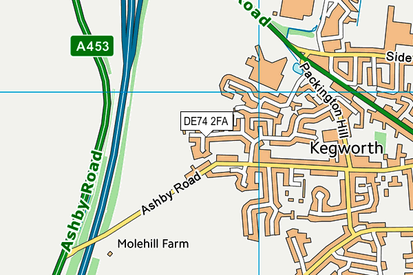 DE74 2FA map - OS VectorMap District (Ordnance Survey)