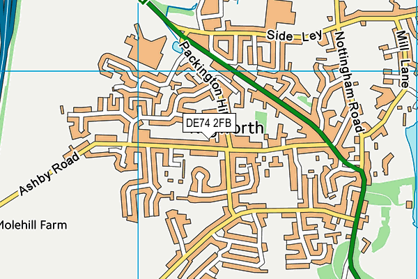 DE74 2FB map - OS VectorMap District (Ordnance Survey)