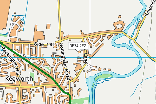 DE74 2FZ map - OS VectorMap District (Ordnance Survey)