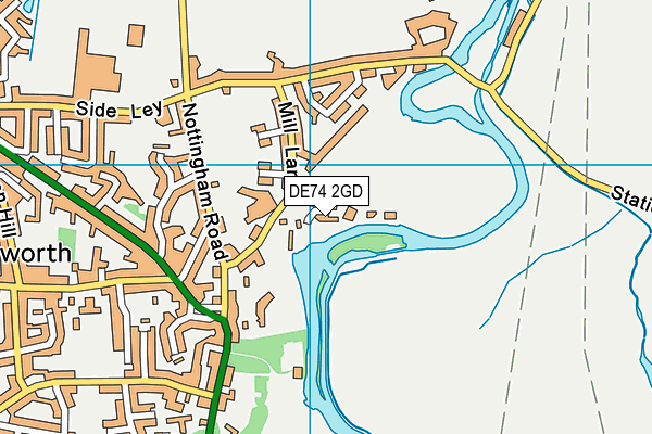 DE74 2GD map - OS VectorMap District (Ordnance Survey)