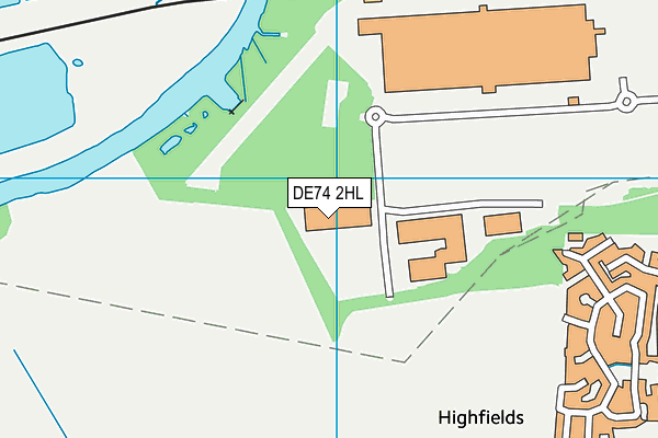 DE74 2HL map - OS VectorMap District (Ordnance Survey)