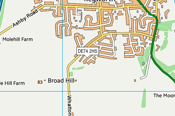 DE74 2HS map - OS VectorMap District (Ordnance Survey)