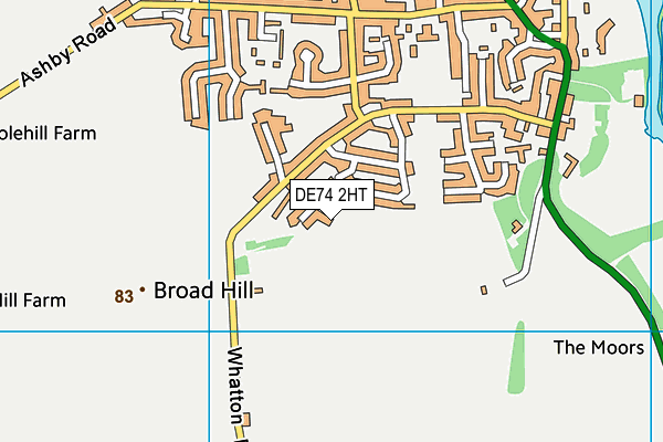 DE74 2HT map - OS VectorMap District (Ordnance Survey)