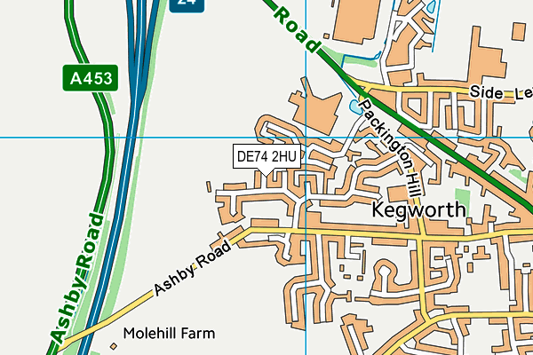 DE74 2HU map - OS VectorMap District (Ordnance Survey)