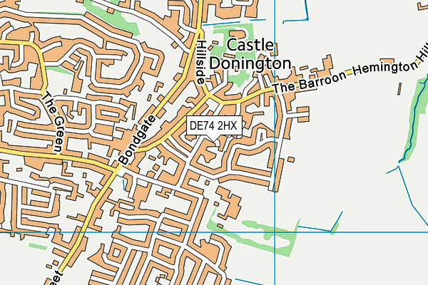 DE74 2HX map - OS VectorMap District (Ordnance Survey)