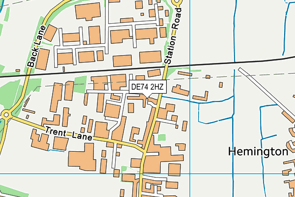 DE74 2HZ map - OS VectorMap District (Ordnance Survey)