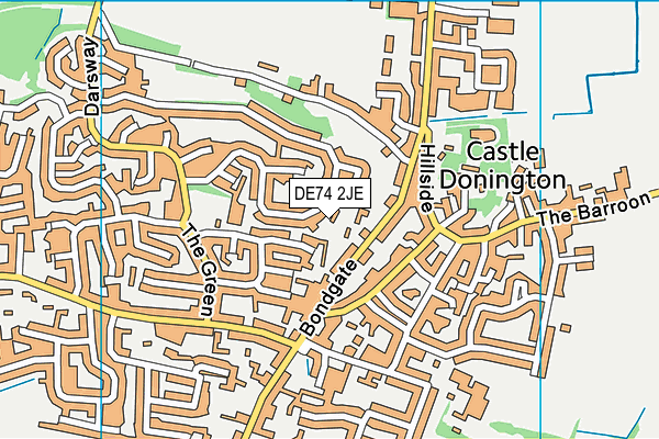 DE74 2JE map - OS VectorMap District (Ordnance Survey)