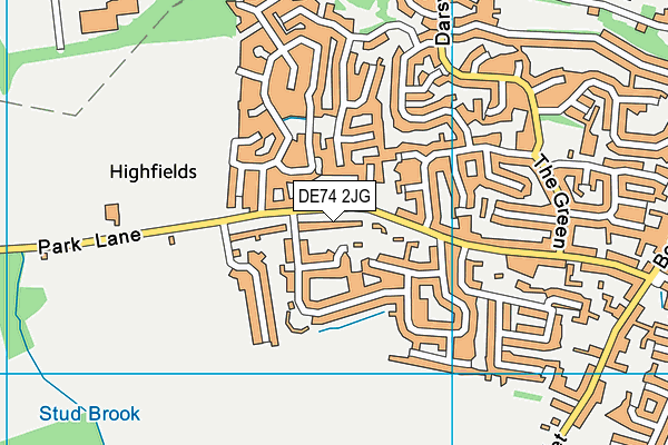 DE74 2JG map - OS VectorMap District (Ordnance Survey)