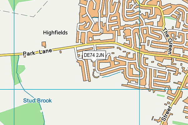 DE74 2JN map - OS VectorMap District (Ordnance Survey)