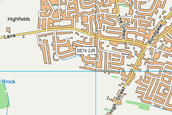 DE74 2JR map - OS VectorMap District (Ordnance Survey)