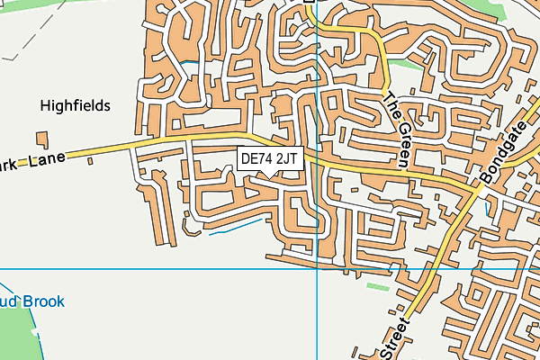 DE74 2JT map - OS VectorMap District (Ordnance Survey)