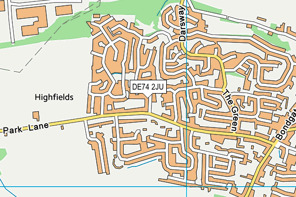 DE74 2JU map - OS VectorMap District (Ordnance Survey)