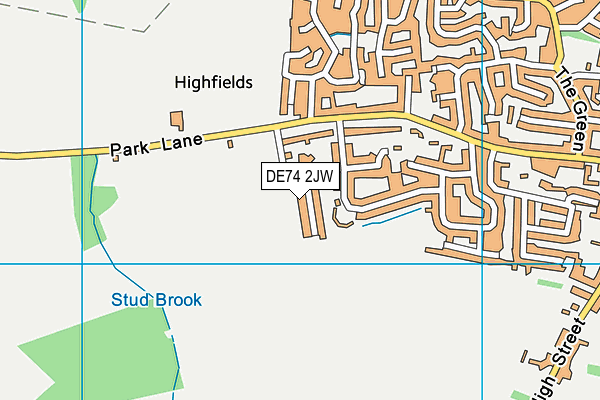 DE74 2JW map - OS VectorMap District (Ordnance Survey)