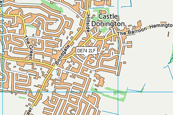 DE74 2LF map - OS VectorMap District (Ordnance Survey)