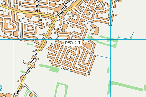 DE74 2LT map - OS VectorMap District (Ordnance Survey)