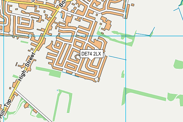 DE74 2LX map - OS VectorMap District (Ordnance Survey)