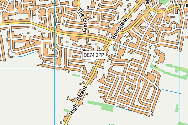DE74 2PP map - OS VectorMap District (Ordnance Survey)