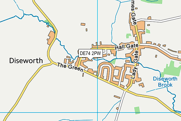 DE74 2PW map - OS VectorMap District (Ordnance Survey)