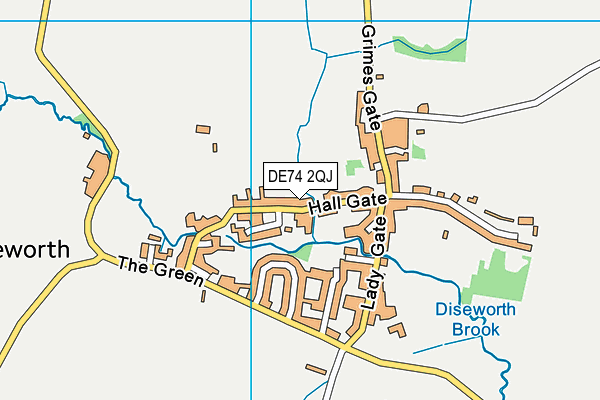 DE74 2QJ map - OS VectorMap District (Ordnance Survey)