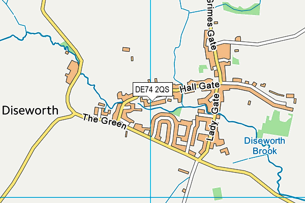 DE74 2QS map - OS VectorMap District (Ordnance Survey)