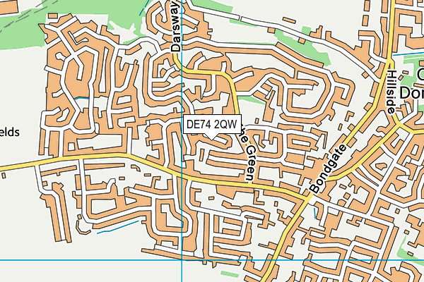 DE74 2QW map - OS VectorMap District (Ordnance Survey)