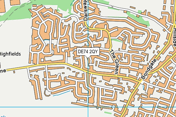 DE74 2QY map - OS VectorMap District (Ordnance Survey)