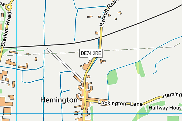 DE74 2RE map - OS VectorMap District (Ordnance Survey)