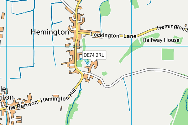 DE74 2RU map - OS VectorMap District (Ordnance Survey)