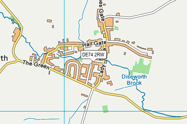 DE74 2RW map - OS VectorMap District (Ordnance Survey)