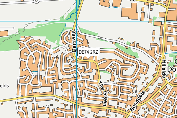 DE74 2RZ map - OS VectorMap District (Ordnance Survey)