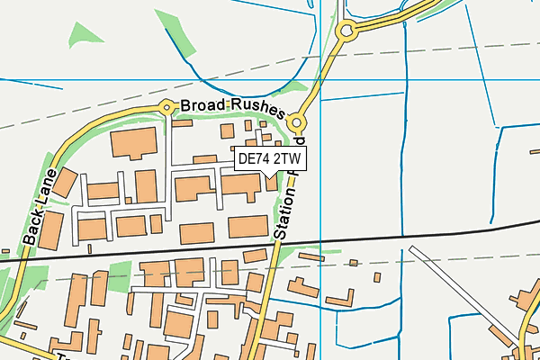 DE74 2TW map - OS VectorMap District (Ordnance Survey)