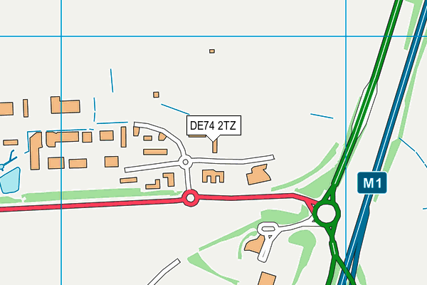 DE74 2TZ map - OS VectorMap District (Ordnance Survey)