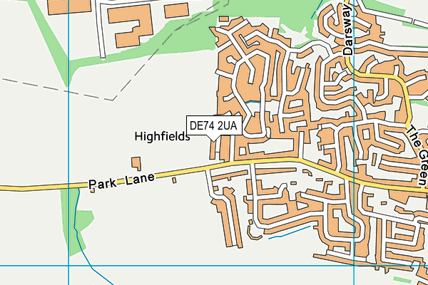 DE74 2UA map - OS VectorMap District (Ordnance Survey)