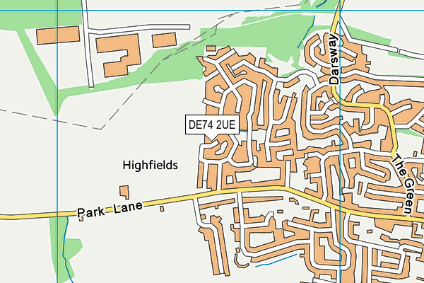 DE74 2UE map - OS VectorMap District (Ordnance Survey)