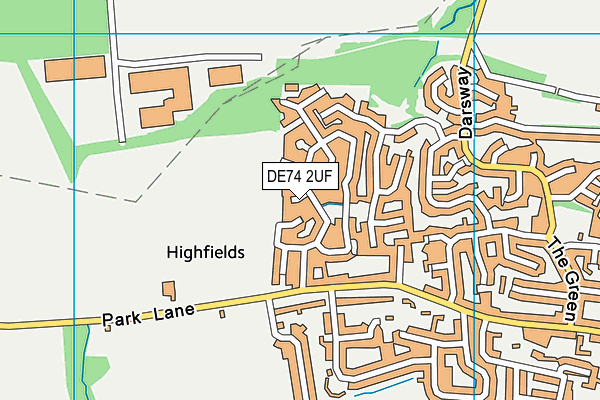 DE74 2UF map - OS VectorMap District (Ordnance Survey)