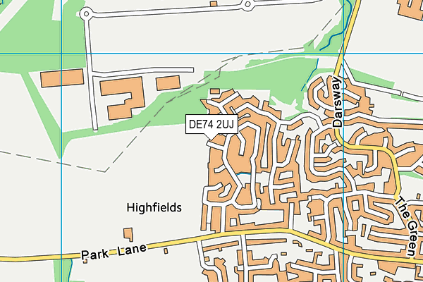 DE74 2UJ map - OS VectorMap District (Ordnance Survey)