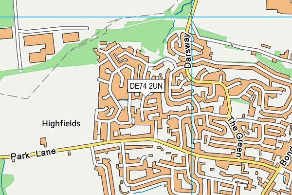DE74 2UN map - OS VectorMap District (Ordnance Survey)