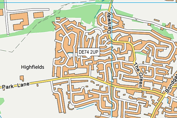 DE74 2UP map - OS VectorMap District (Ordnance Survey)