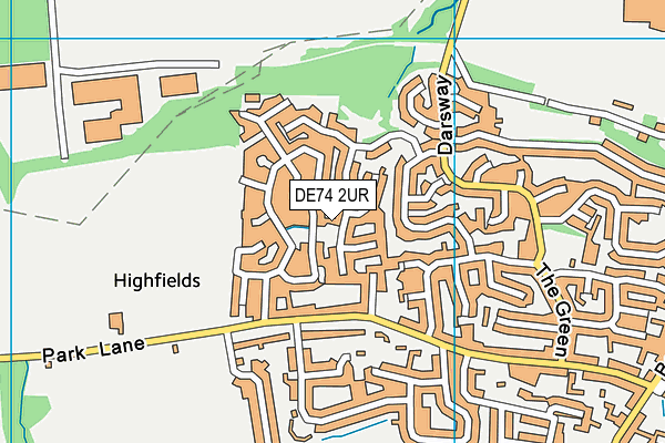 DE74 2UR map - OS VectorMap District (Ordnance Survey)