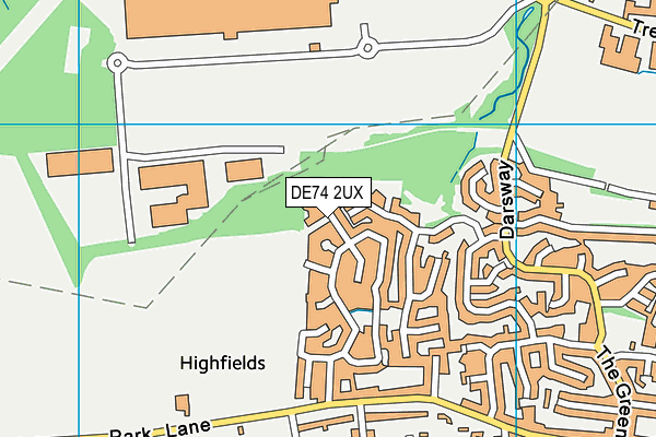 DE74 2UX map - OS VectorMap District (Ordnance Survey)