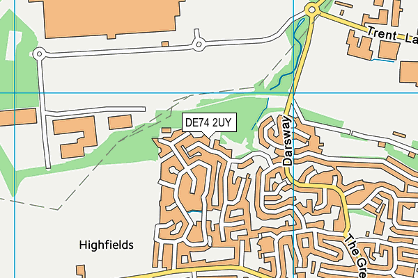 DE74 2UY map - OS VectorMap District (Ordnance Survey)