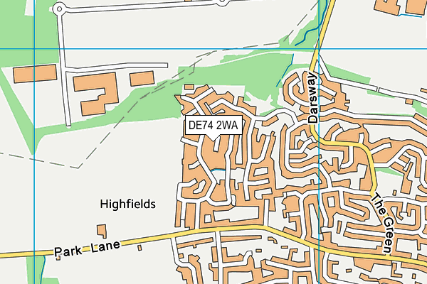 DE74 2WA map - OS VectorMap District (Ordnance Survey)